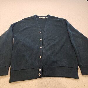 Cypress Links Golf Wear Grandpa Sweater Green Cardigan Large Button USA